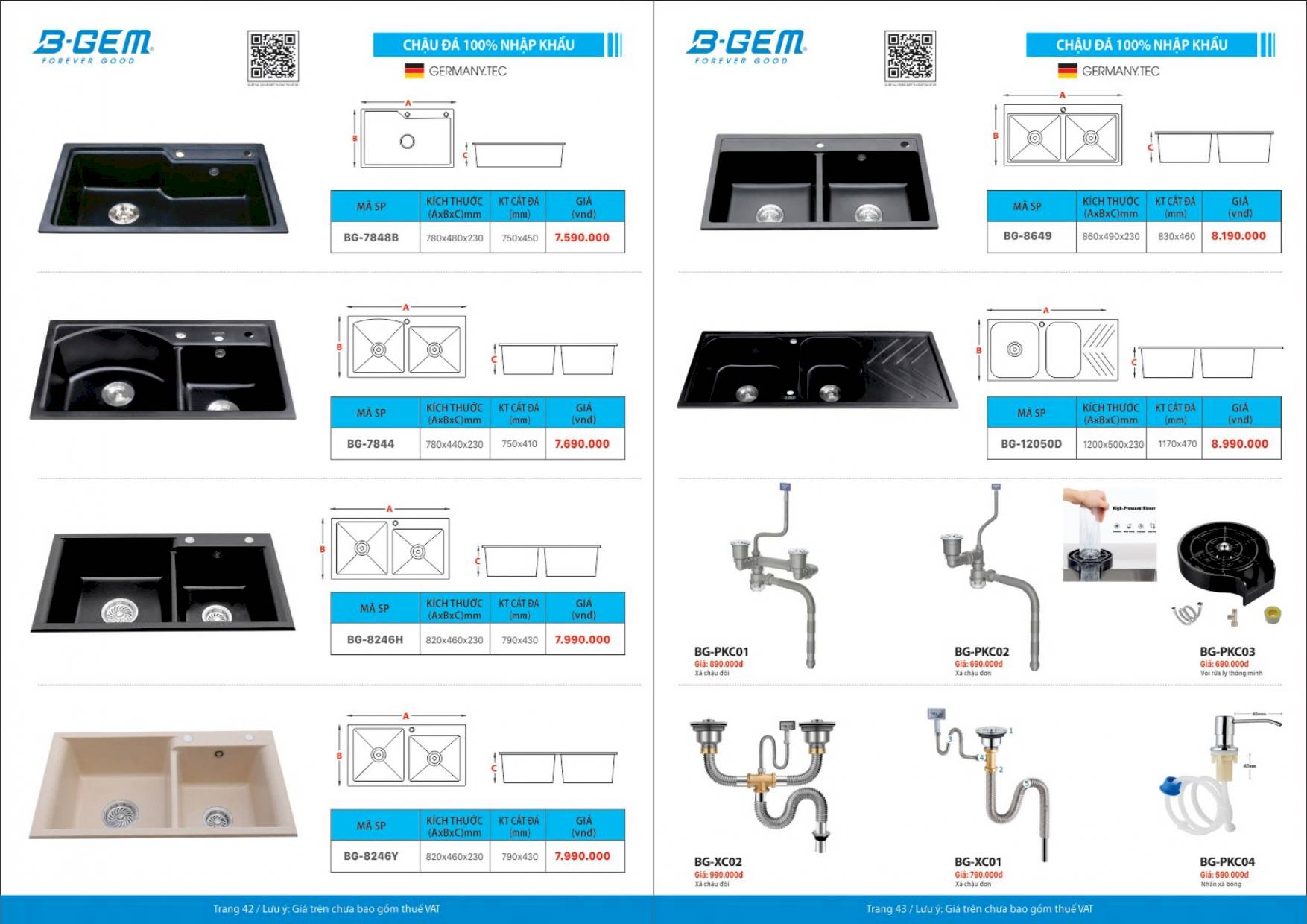 Thiết bị vệ sinh BGEM Catalogue và Bảng giá mới nhất  2024 /Page 22